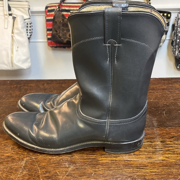Men’s grey leather cowboy boots - Picture 2 of 6
